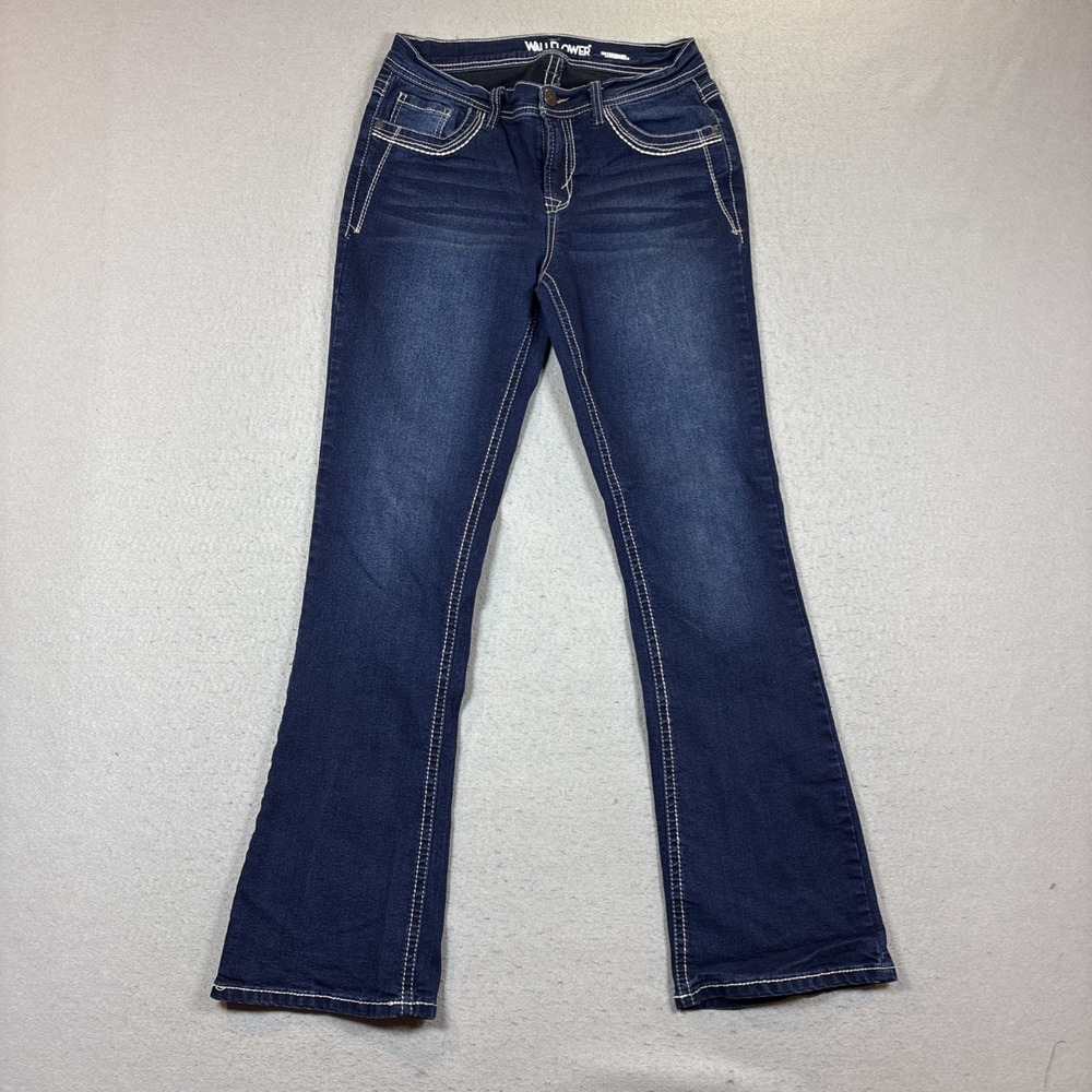 Wallflower The Legendary Fit Bootcut Jeans Womens 9 Blue Cotton Stretch Mid Rise